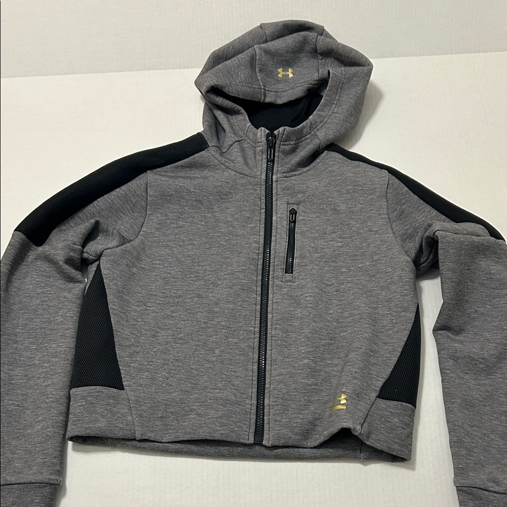 Under Armour Gray Hoodie with Black and Gold Accents